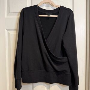 Athleta Black V-Neck Sweatshirt